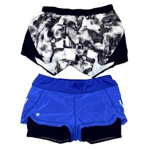 2 x Running/Gym Shorts ATHLETA w Zip Pocket & Under Armour Loose Size S Small